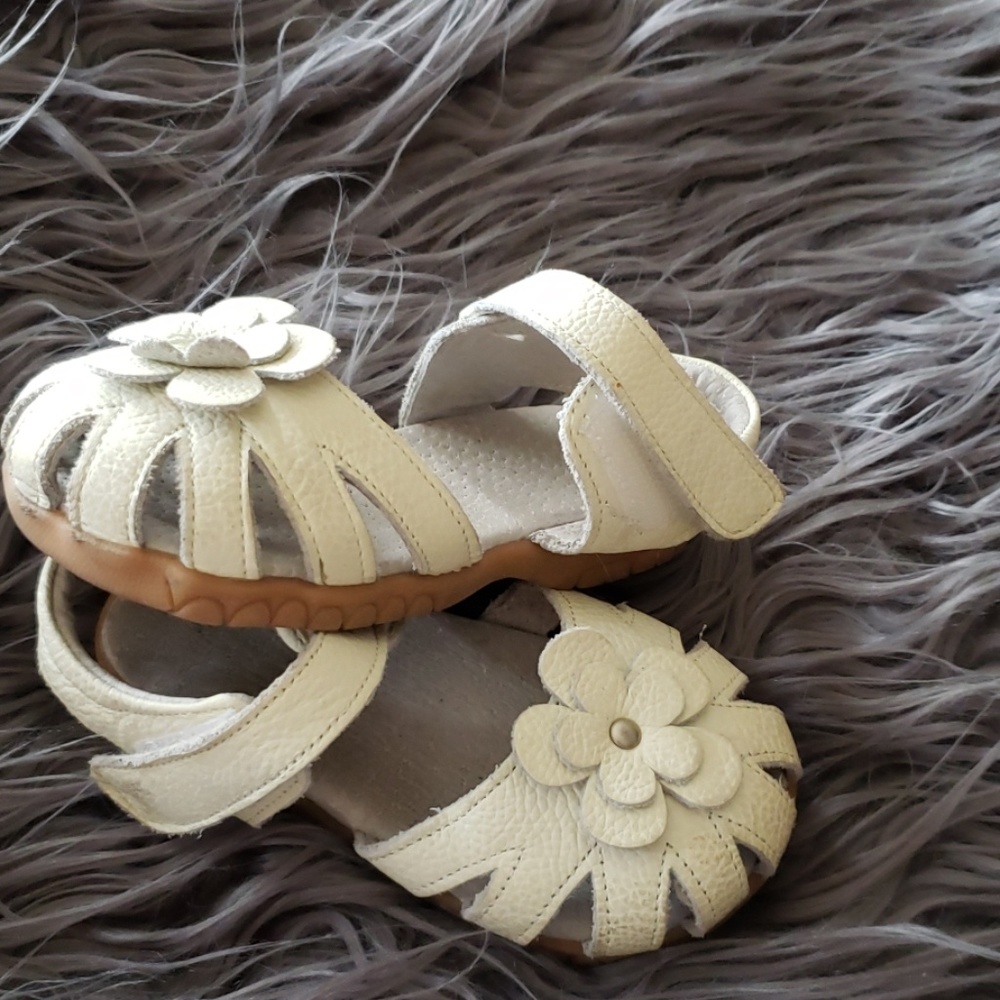 White leather sandals
